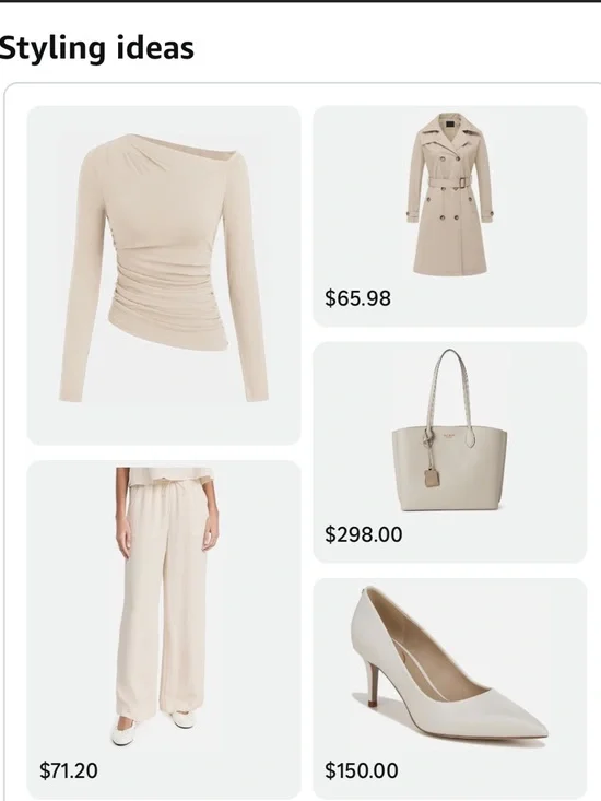 Long Sleeve Draped Neck Top in Light Beige - Picture 8 of 17